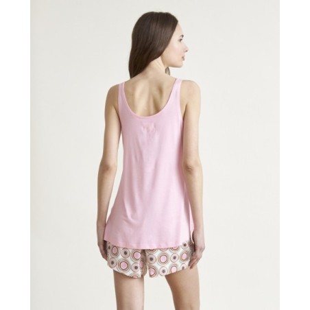Pijama de mujer punto sin mangas combinado Pijama de mujer punto sin mangas combinado