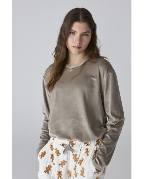 Pijama largo de mujer con estampado de ositos Pijama largo de mujer con estampado de ositos