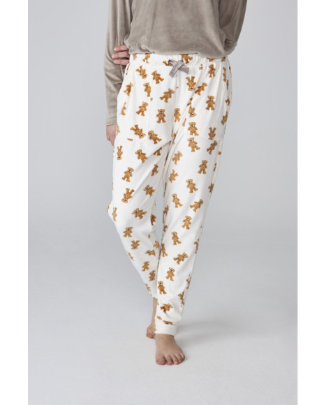 Pijama largo de mujer con estampado de ositos Pijama largo de mujer con estampado de ositos