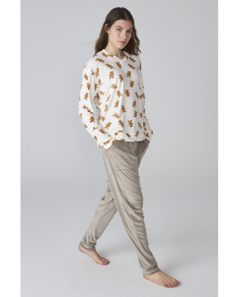 Conjunto de pijama para mujer en estampado ositos Conjunto de pijama para mujer en estampado ositos