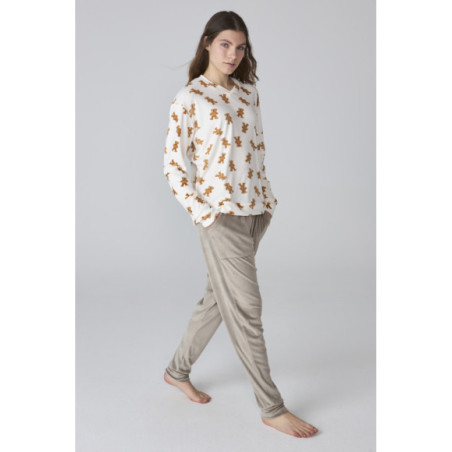 Conjunto de pijama para mujer en estampado ositos Conjunto de pijama para mujer en estampado ositos