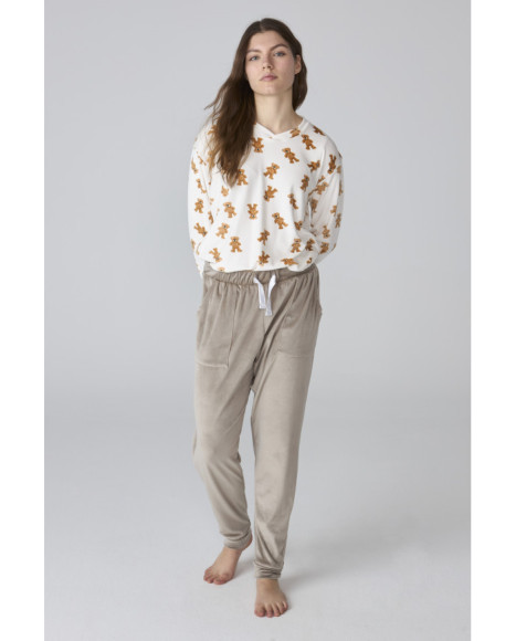 Conjunto de pijama para mujer en estampado ositos Conjunto de pijama para mujer en estampado ositos