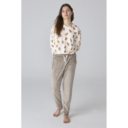 Conjunto de pijama para mujer en estampado ositos Conjunto de pijama para mujer en estampado ositos