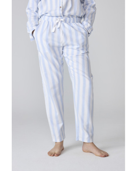 Conjunto de pijama de mujer a rayas azul y blanco, estilo clásico Conjunto de pijama de mujer a rayas azul y blanco, estilo clásico