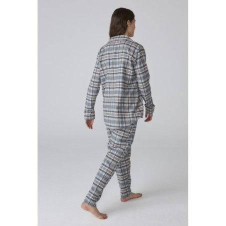 Pijama de mujer de franela con estampado de cuadros Pijama de mujer de franela con estampado de cuadros