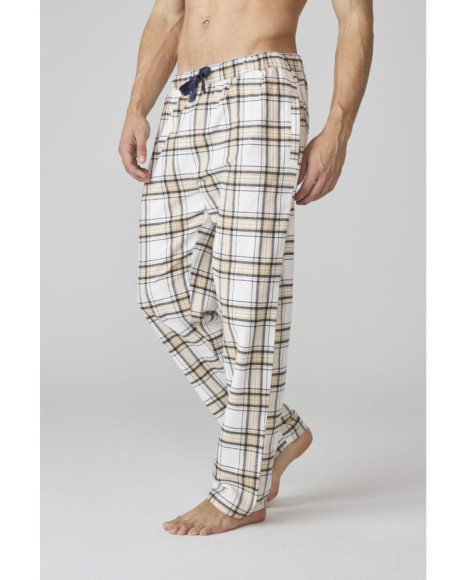 Conjunto de pijama para hombre en marrón y pantalón a cuadros Conjunto de pijama para hombre en marrón y pantalón a cuadros