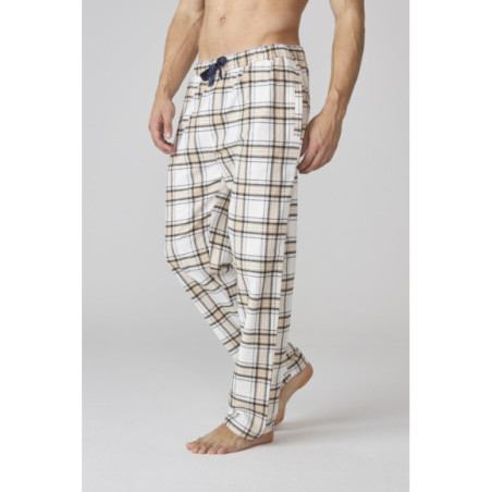 Conjunto de pijama para hombre en marrón y pantalón a cuadros Conjunto de pijama para hombre en marrón y pantalón a cuadros