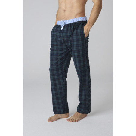 Set de pijama para hombre de cuadros marinos con vivos en contraste Set de pijama para hombre de cuadros marinos con vivos en contraste