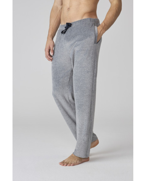 Conjunto de pijama para hombre gris y bolsillo en contraste Conjunto de pijama para hombre gris y bolsillo en contraste
