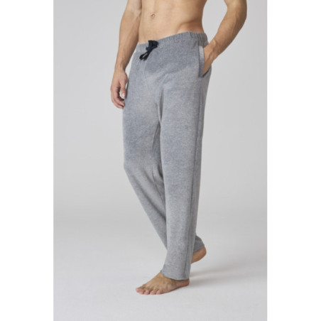 Conjunto de pijama para hombre gris y bolsillo en contraste Conjunto de pijama para hombre gris y bolsillo en contraste